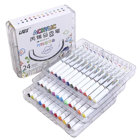 Acrylic Markers Soft Nib Waterproof Quick Drying Acrylic Paint Pens For Children Student DIY Drawing Crafting Art Supplies