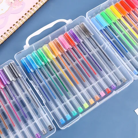 Multicolor Glitter Gel Pens Stationary Set Sparkly Shimmer Liquid Quicksand Metallic Fluorescent Plastic Ink Pens For Journal Scrapbooking Student Drawing Supplies