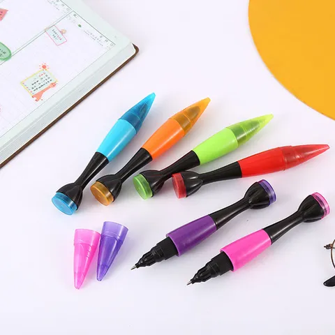 Kreativer Raketenform Kinder Tattoo Stift Ungiftiger Wasser Tinte Stempel Stift Mit Edelstahlspitze DIY Zeichenstift Für Kinder
