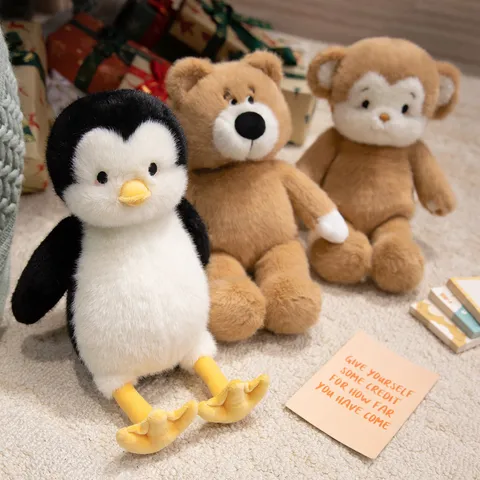 Cute Stuffed Animal Plush Toy Penguin Monkey Bear Husky Pig Soft Doll Children Companion Home Decor Gift