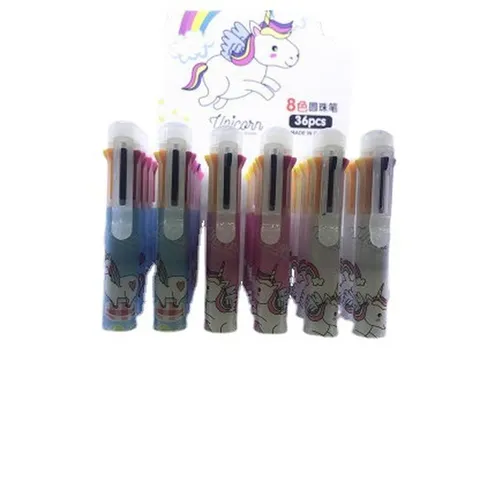 Cartoon Unicorn Ballpoint Pen Multi Color Cute Silicone Head Writing Pen Office School Stationery Supplies
