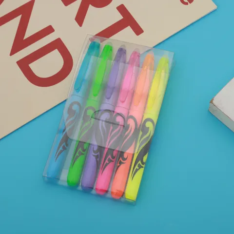 Bunte Auslöschbare Textmarker Set Plastik Keilspitze Reibung Lösbare Stifte Schule Büro Schreibwaren