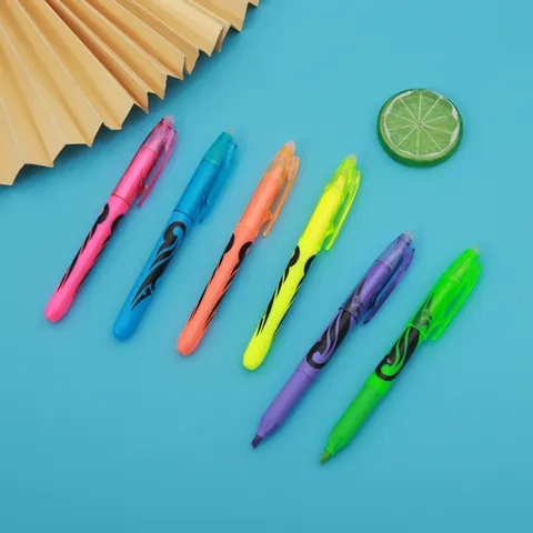 Bunte Auslöschbare Textmarker Set Plastik Keilspitze Reibung Lösbare Stifte Schule Büro Schreibwaren