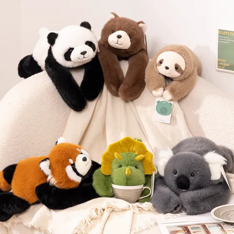 Peluche Lindo Animal Perezoso Panda Koala Dinosaurio Muñeca Suave Niños Almohada de Confort Regalo Cumpleaños