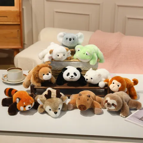 Cute Stuffed Animal Plush Toy Soft Lying Panda Polar Bear Koala Raccoon Doll Kids Companion Soothing Toy