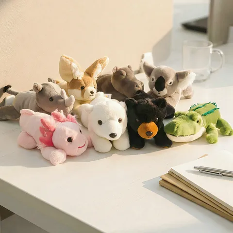 Leuke Cartoon Dier Pluche Gevuld Speelgoed Zachte Pluizige Pop Kinderen Metgezel Comfort Speelgoed Huisdecoratie Cadeau