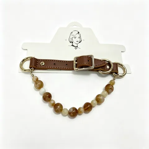 Collar de Lujo de Cristal y Perla para Mascota Cuero PU Estrás Gato Perro Collar Ajustable Accesorios de Joyería Brillantes
