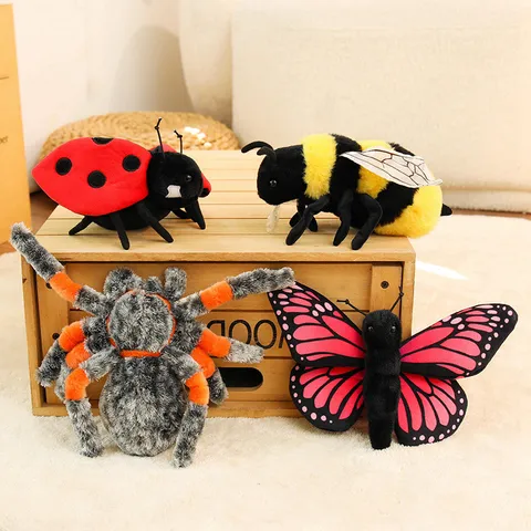 Cartoon Insekt Plüschtier Süße Marienkäfer Biene Schmetterling Spinne Stofftier Puppe Weiches Baby Beruhigender Begleiter Spielzeug Geschenk