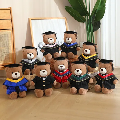 Schattige Afstudeer Teddybeer Pluche Knuffel Doktersmuts Beer Pop Zacht Speelgoed Afstudeercadeau Voor Kinderen