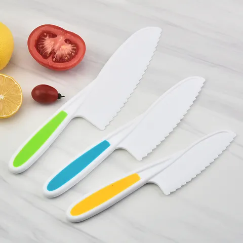 Children Plastic Fruit Knife Serrated Cake Cutter Safe Kitchen Cooking Tool For Toddlers Baking Daily Use