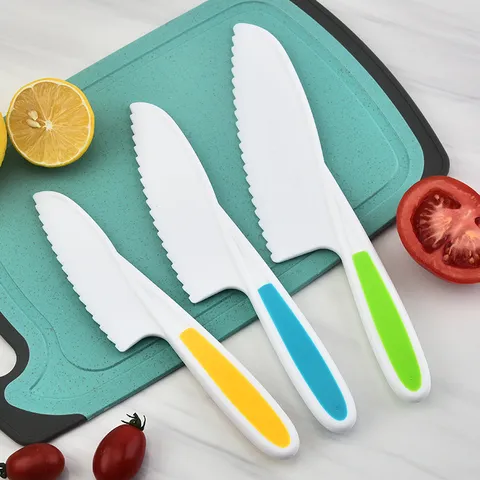 Children Plastic Fruit Knife Serrated Cake Cutter Safe Kitchen Cooking Tool For Toddlers Baking Daily Use