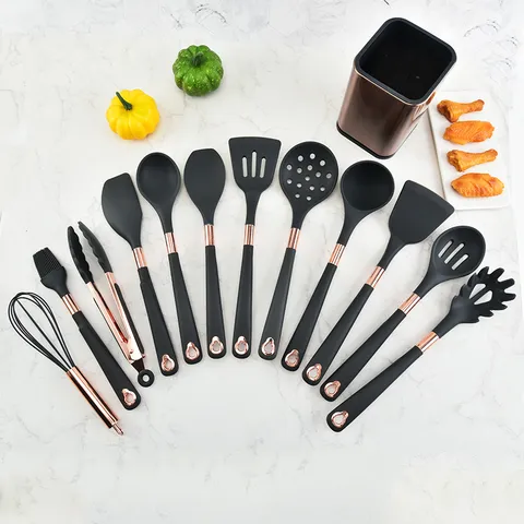 Silicone Kitchen Utensils Set Cooking Spatula And Spoon Holder Heat Resistant Kitchenware Gadgets For Cooking Baking