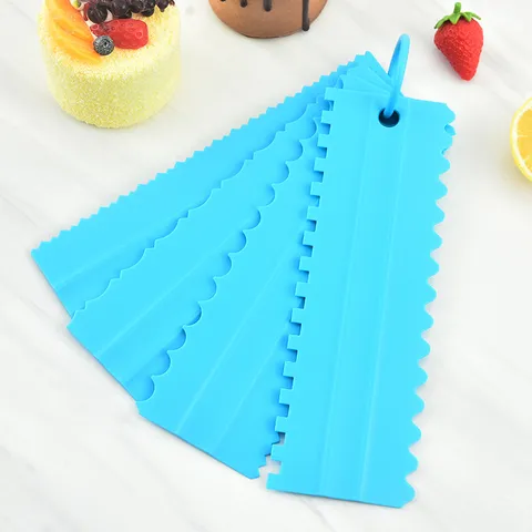 Plastic Cake Scrapers Cream Spatula Toothed Comb Edge DIY Baking Tools Fondant Decorating Slicker Kitchen Accessories