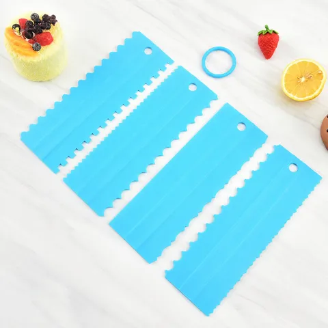 Plastic Cake Scrapers Cream Spatula Toothed Comb Edge DIY Baking Tools Fondant Decorating Slicker Kitchen Accessories