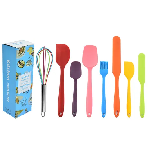 Silicone Kitchen Utensils Set Baking Spatula Whisk Brush Kitchen Tools