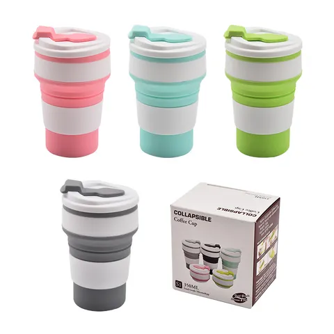 Outdoor Travel Portable Silicone Collapsible Water Cup Compressible Telescopic Coffee Cup Folding Drinking Mug