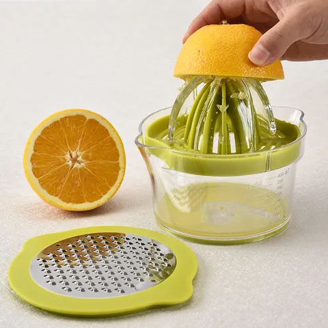 Manual Lemon Juicer Multi-Function Hand Press Orange Squeezer Plastic Citrus Juicer With Measuring Cup