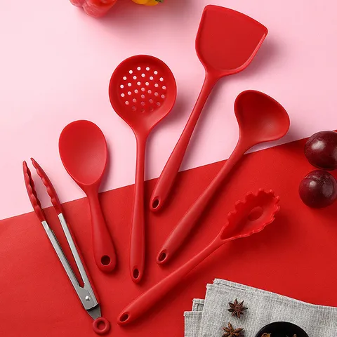 Silicone Kitchen Utensils Set Heat Resistant Non-Stick Cooking Spatula Spoon Turner Kitchen Tools Set For Home Cooking