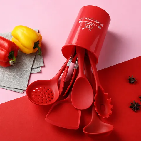 Silicone Kitchen Utensils Set Heat Resistant Non-Stick Cooking Spatula Spoon Turner Kitchen Tools Set For Home Cooking