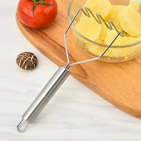 Stainless Steel Potato Masher Wavy Wire Potato Ricer Food Masher Heavy Duty Kitchen Tool For Baby Food Making Mashing