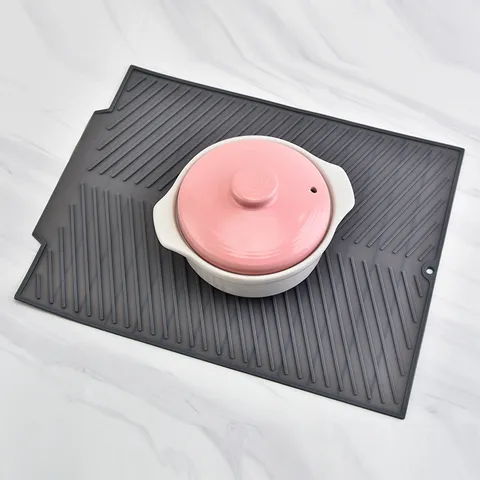 Grote Siliconen Afdrupmat Hittebestendig Antislip Drainage Kussen Voor Keuken Aanrecht Bar Tafel Servies
