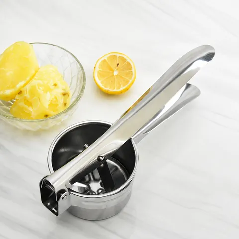 Prensador de Patatas de Acero Inoxydable Exprimidor Manual Prensa de Verduras Resistente Utensilio de Cocina Con Mango Ergonómico