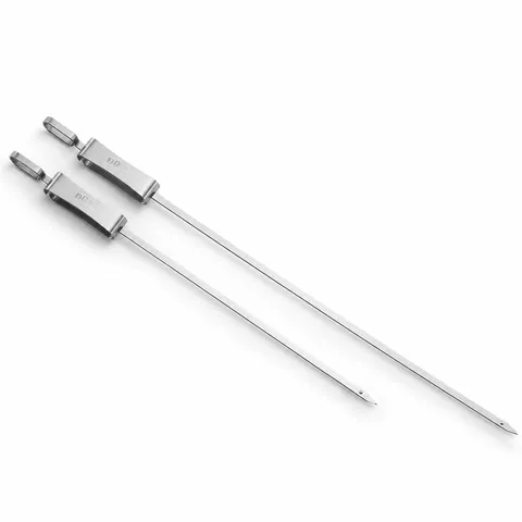Thickened Stainless Steel Barbecue Skewers Metal BBQ Meat Sticks Outdoor Camping Grill Tool With Flat Handle