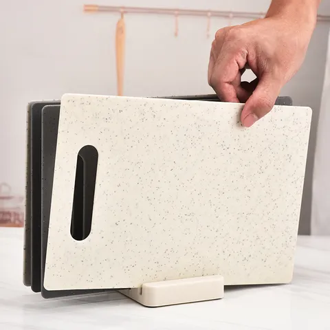 Kunststof Snijplank Set Keuken Hakplanken Met Opbergstandaard Multicolour Voedselbereiding Borden