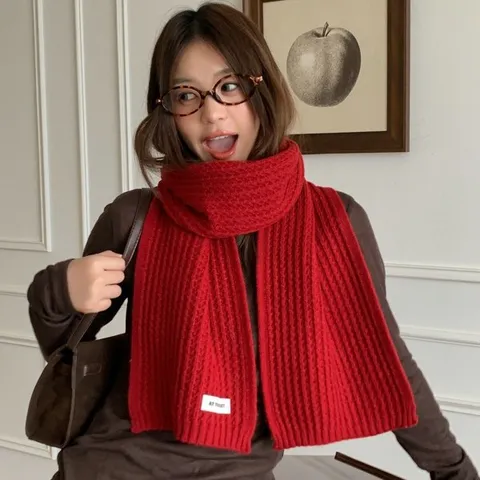 Winter Warm Knit Scarf For Women Men Solid Color Ribbed Short Neck Warmer Fashion Winter Cold Weather Accessory