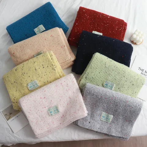 Women Winter Knit Scarf And Gloves Polka Dot Warm Thickened Cycling Accessories Female Cold Weather Daily Wear
