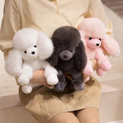Cute Poodle Plush Toy Stuffed Animal Dog Doll Soft Fluffy Pillow Kids Companion Soothing Toy Birthday Gift Home Decor