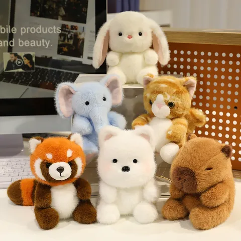 Lindo Animal Juguete de Peluche Muñeca Rellena Suave Cachorro Caricatura Carpincho Elefante Panda Rojo Tortuga Regalo