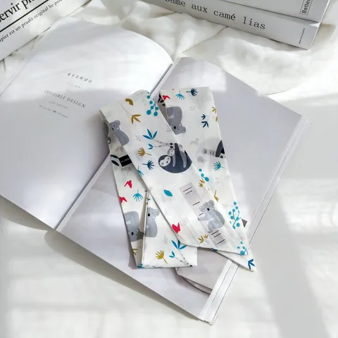 Mode Décontracté Coton Petit Foulard Pour Femmes Botanique Floral Imprimé Cheveux Longs Ruban Sac Décoration Poignet Bandana Cravate