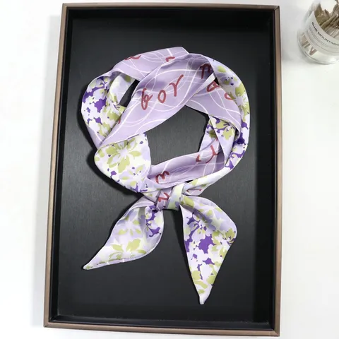 Foulard Long Étroit Pour Femmes En Polyester Imprimé Floral Ruban Bandeau Sac Streamer Cravate Foulard Pour Assortir Les Vêtements Décoration Élégante