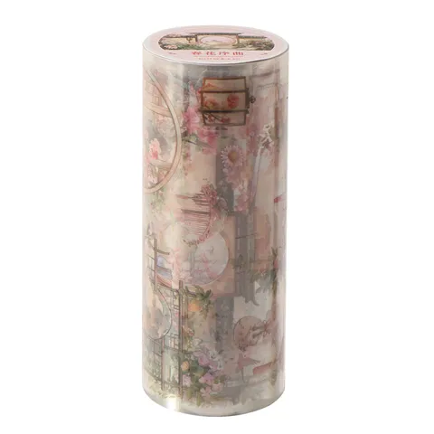Chinese Style PET Stationery Tape Vintage Scenic Design Scrapbooking DIY Decorative Sticker Rolls Journal Supplies