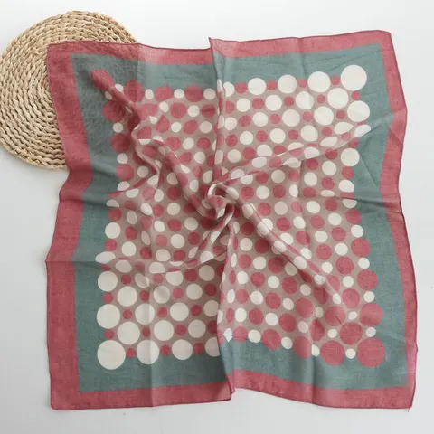 Baumwollmischung Polka Punkt Schmetterling Quadratisches Tuch Für Damen Farbbock Halstuch Bandana Modeaccessoire Alltagstuch