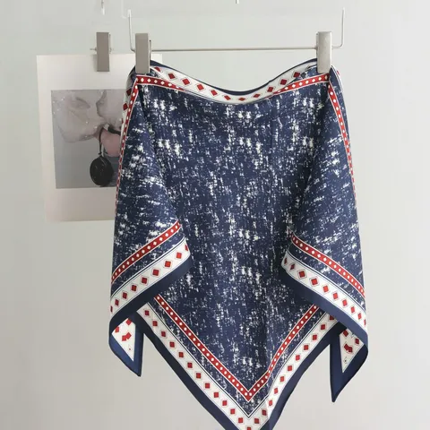 Γυναικείο Ρετρό Τριγωνικό Μαντήλι με Tie-Dye Τύπωμα Μόδα Πολυχρηστική Μαντήλα Κεφαλής Κομψό Μεταξωτό Μαντήλι Ζώνη Μέσης Καλοκαίρι