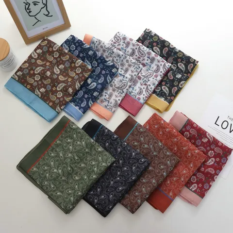 Retro Paisley Vierkante Sjaal Vrouwen Zijdegevoel Polyester Lichtgewicht Hals Sjaal Haarband Mode Accessoires