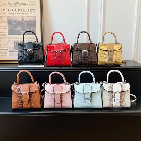 Vintage Krokodillenpatroon Handtas Luxe PU Leer Schoudertas Crossbodytas Magnetische Gesp Handtas Voor Dames