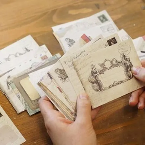 Mini Enveloppes en Papier de Style Européen Vintage Multicolore Motif Floral Carte Timbre Papeterie Décorative Petites Enveloppes pour Cartes