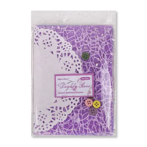 Retro Story Daylily Série Mélange Matériaux Journal Scrapbooking Papier Pack Vintage Dentelle Ajourée Floral Déco Journaling Matériel Kit