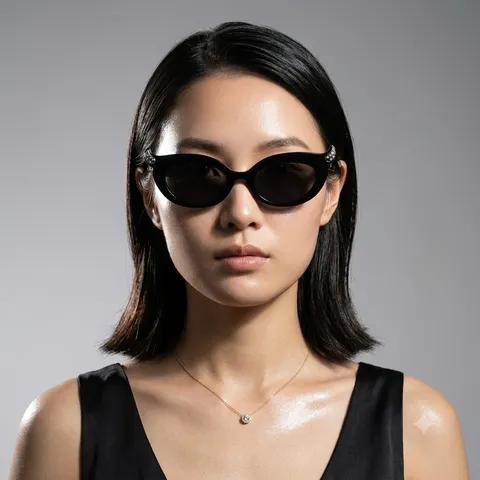 Cat Eye Sunglasses Devil Horn Oval Frame PC AC Lens UV400 Y2K Hip Hop Style Fashion Eyewear For Women Men