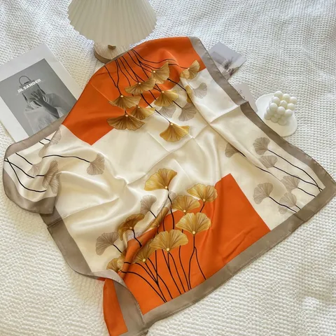 Vintage Frans Stijl Bloemenprint Sjaal Vrouwen Elegante Polyester Vierkante Sjaal Mode Haarband Hals Sjaal Hoofddoek