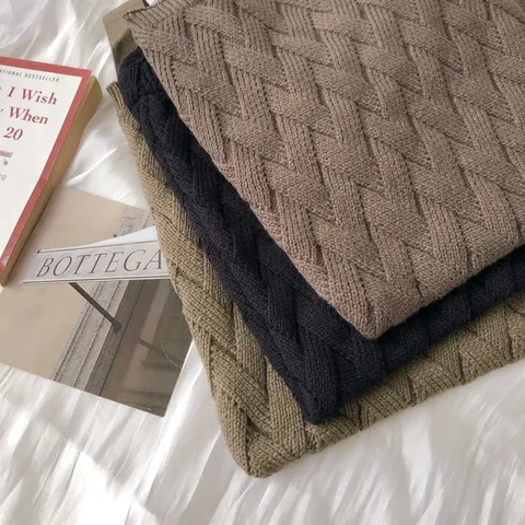 Retro Gestrickte Tote Bag Für Damen Kreuzgewebte Schultertasche Lässig Offene Achsel Häkeltasche Streetwear Alltägliche Handtasche
