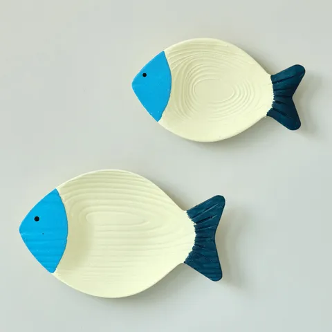 Mediterranean Wooden Creative Dimensional Fish Shape Wall Hanging Decoration Home Living Room Kids Room Art Decor