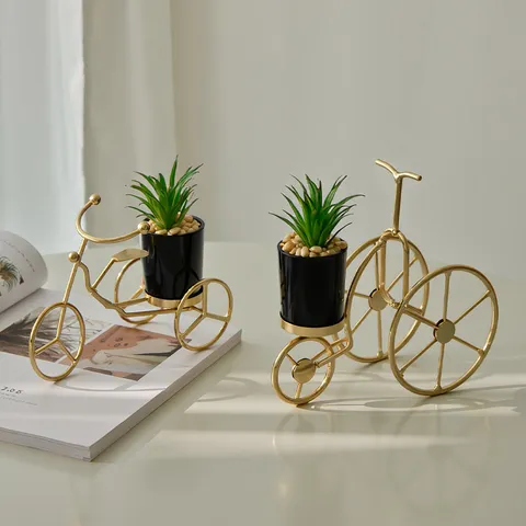 Modern Minimalist Iron Potted Plant Geometric Metal Art Desk Ornament Creative Home Living Room Table Display