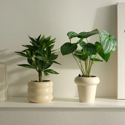 Nordic Simulation Plant Artificial Potted Bonsai Fake Flowers Green Plants For Home Office Desktop Decor