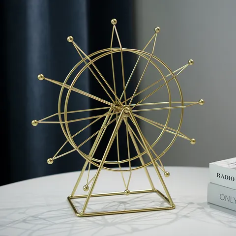 Nordic Style Iron Ferris Wheel Ornament Creative Rotating Desktop Decor For Living Room Office Tabletop Decoration