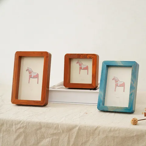 Rustic Solid Wood Photo Frame Vintage Tabletop Picture Frame With Glass Front For Home And Office Room Decor