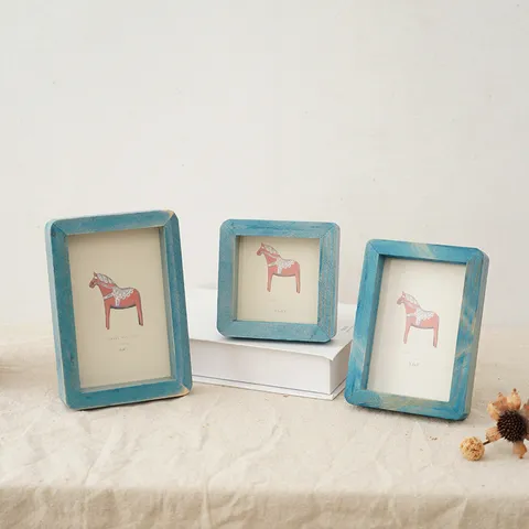 Rustic Solid Wood Photo Frame Vintage Tabletop Picture Frame With Glass Front For Home And Office Room Decor